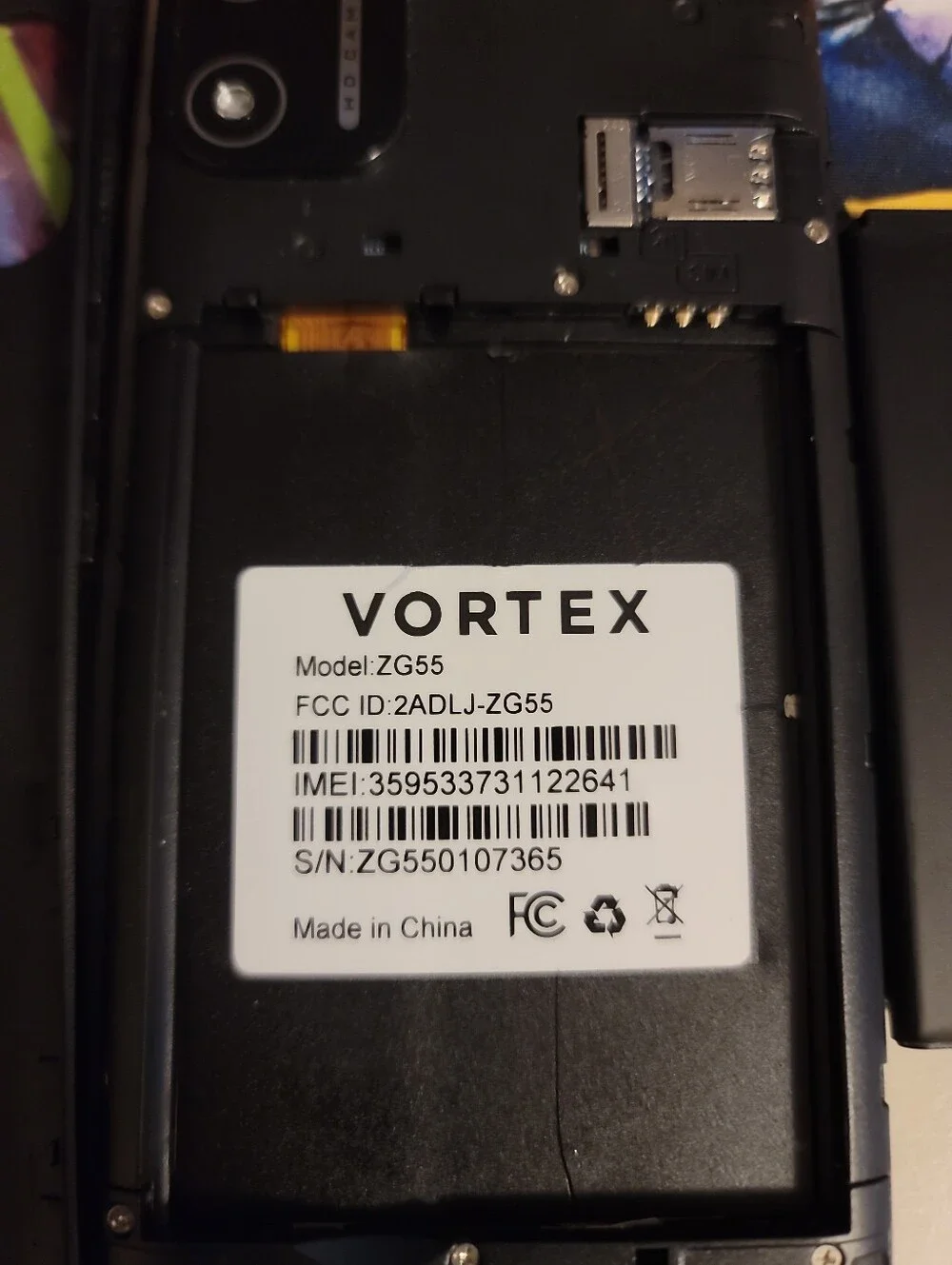 Vortex Cellular ZG55 32GB (CARRIER UNKNOWN) Budget Android Smartphone Parts Only